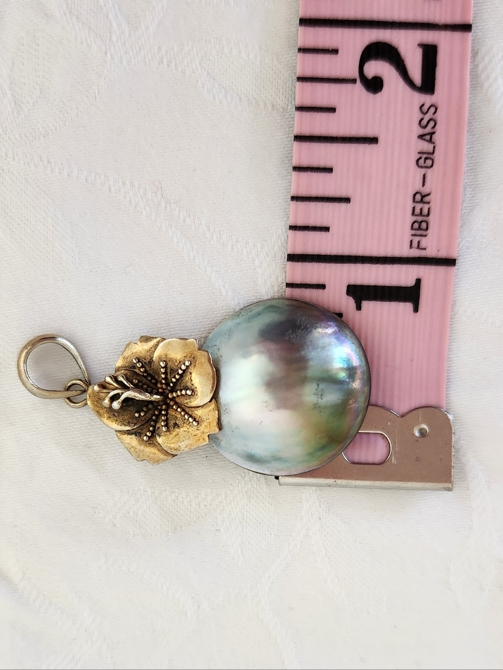 Gold Black Tahetian Pearl Pendant - Picture 7 of 8